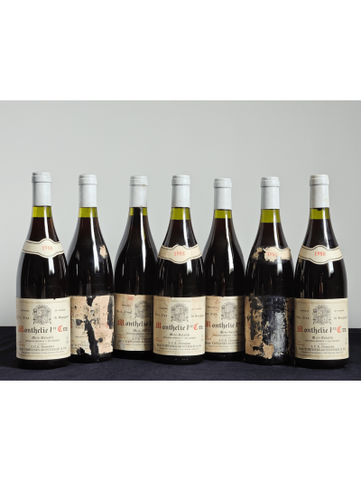 MONTHELIE 1ER CRU LE MEIX BATAILLE 1988 RENE THEVENIN-MONTHELIE & FILS - Lot de 7