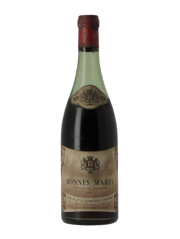 BONNES MARES GRAND CRU - GIRODIT-HENRY - Millésime 1939 BONNES MARES GRAND CRU - GIRODIT-HENRY - Millésime 1939